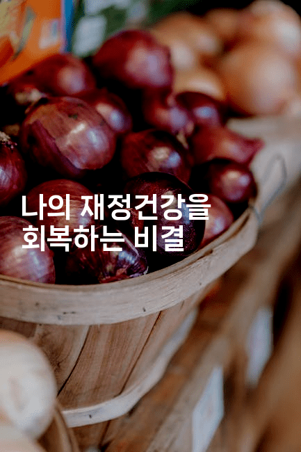 나의 재정건강을 회복하는 비결-맛동산