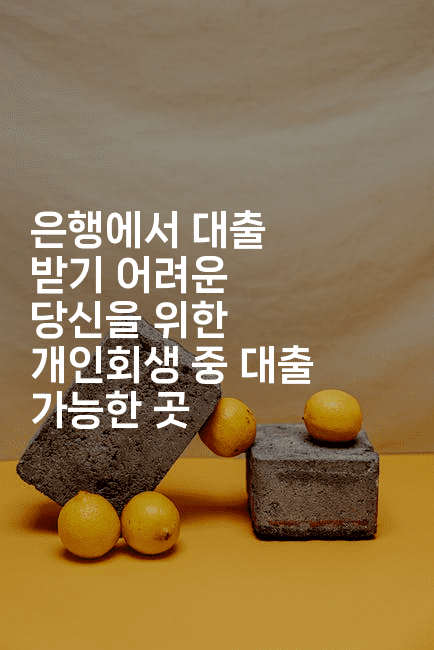 은행에서 대출 받기 어려운 당신을 위한 개인회생 중 대출 가능한 곳-맛동산