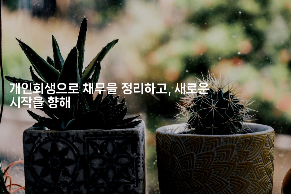 개인회생으로 채무을 정리하고, 새로운 시작을 향해-맛동산