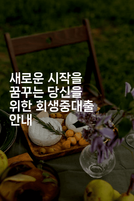 새로운 시작을 꿈꾸는 당신을 위한 회생중대출 안내