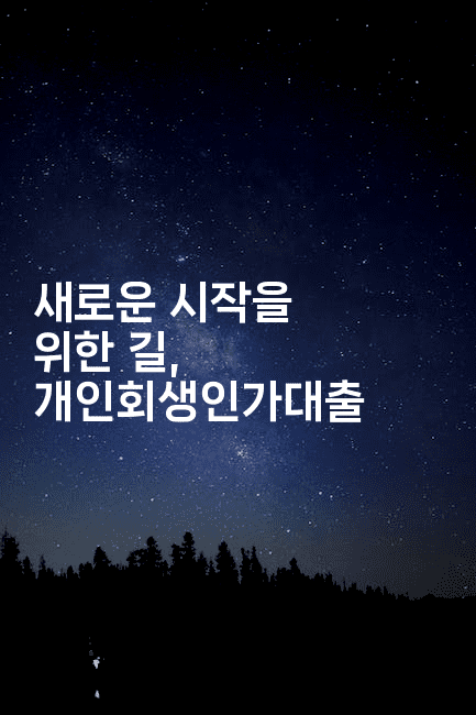 새로운 시작을 위한 길, 개인회생인가대출-맛동산